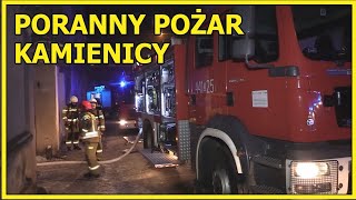 JAWOR Pożar kamienicy Na strażaka runął strop [upl. by Ibok438]