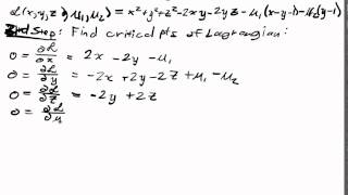 Constrained Optimization Lecture I Part 6 Lagrangian Example 2 [upl. by Cheng]