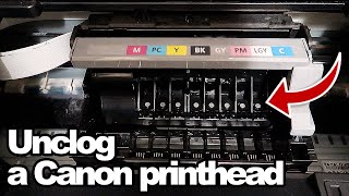 How to unclog a Canon Pro 100 Printhead [upl. by Lleder]