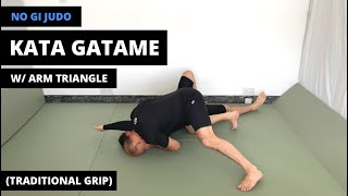 No Gi Judo  肩固  Kata Gatame choke Arm triangle choke  Head and arm choke  Traditional grip [upl. by Sutphin280]