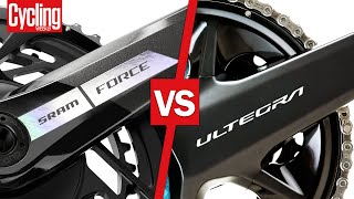 SRAM Force AXS v Shimano Ultegra Di2 R8100  Groupset Head To Head [upl. by Feliza880]