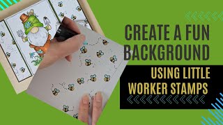 Using small stamps to create a background  Woodware stamps by Francoise Read and Norman the Gnome [upl. by Sayette]