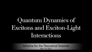 Quantum Dynamics of Excitons and ExcitonLight Interactions [upl. by Ahoufe]