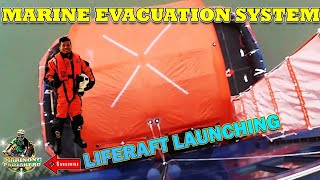 MARINE EVACUATION SYSTEM  LIFERAFT LAUNCHING  MARINONG PADYAKERO [upl. by Blunk]