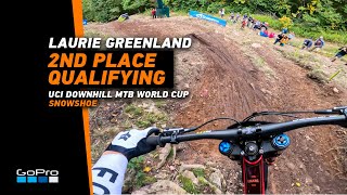 GoPro Laurie Greenland  2nd Place Qualifying Run in Snowshoe  2023 UCI Downhill MTB World Cup [upl. by Waddington]