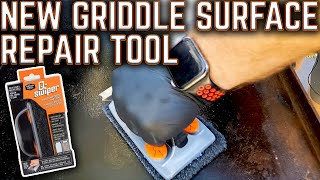 RUST ON GRIDDLE NEW GRIDDLE REPAIR TOOL  QSwiper HOW TO REPAIR STEEL GRIDDLE SURFACE [upl. by Patten]