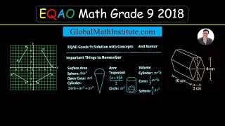 EQAO Grade 9 Math 2018 Full Solutions by Anil Kumar Linear Relations and Measurements [upl. by Vaenfila536]