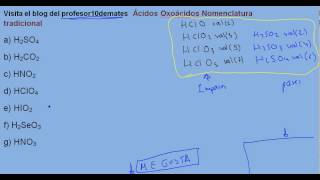 Formulación inorgánica 54 Ácidos Oxoácidos Nomenclatura tradicional truco perreril ejercicio a [upl. by Kinson161]