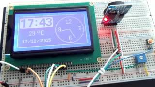 Relogio com Arduino LCD 128x64 e modulo RTC DS3231 [upl. by Alyn]