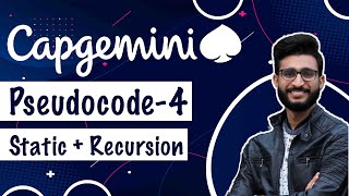 Capgemini Pseudocode Questions  Static Keyword amp Recursion  Aakash Verma [upl. by Christophe]