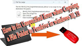 How to fix Unspecified error when Copying a File Folder to Pendrive in Windows 1011 [upl. by Moore]