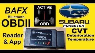 BAFX Bluetooth OBD2 Scanner  Subaru Active OBD App  Subaru Forester OBDII CVT Transmission Temp [upl. by Attalie721]