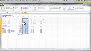 Business Tutorial How to use Excel for Receipts [upl. by Natty]