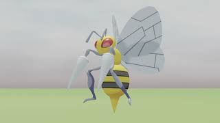 Kakuna Evolves Into Beedrill Blender Animation [upl. by Aicilav976]