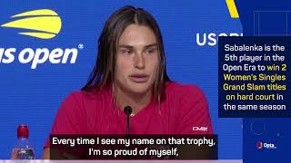 Interview Aryna Sabalenka US Open 2024 [upl. by Imeaj]