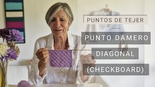 Tejer punto damero diagonal  A dos agujas 🧶 Tejer con Lucila [upl. by Falo238]