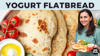 Yogurt Flatbread  4 INGREDIENT NAAN RECIPE [upl. by Cello]