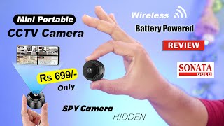 Mini wireless spy cctv camera with battery and WiFi  SONATA GOLD WiFi CCTV Security Camera review [upl. by Cott]