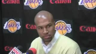 Derek Fisher on Phil Jacksons return and Mitch Kupchak [upl. by Eillib903]