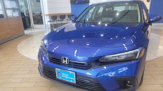 2023 Honda Civic EX in Aegean Blue Metallic Walkaround [upl. by Nestor]