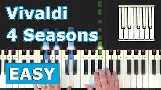 Vivaldi  Spring  Four Seasons  EASY Piano Tutorial  Sheet Music Synthesia [upl. by Ymirej940]