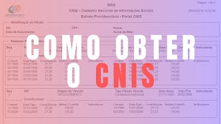 Como conseguir o CNIS através do portal meu INSS [upl. by Orlan685]