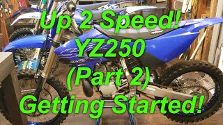 111 YZ250 Up 2 Speed Part 2 Getting Started Straighten a bent sub frame new peg amp brake lever [upl. by Morita]