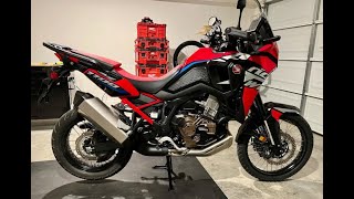 2022 Africa Twin Outback Motortek Center Stand Install [upl. by Cleland489]