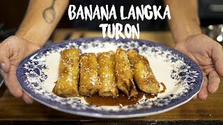 Banana and Jackfruit Spring Rolls quotTuronquot Tasty Filipino Dessert [upl. by Ahsikin]