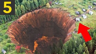 Top 5 Largest Sinkholes Caught on Camera [upl. by Nodyarg]