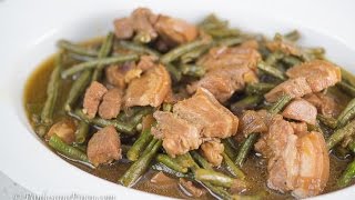 Pork Adobo with Sitaw  Adobong Baboy  String Beans Adobo  Panlasang Pinoy [upl. by Thanasi]