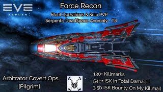 EVE Echoes Arbitrator Covert Ops  Pilgrim  Fleet Operations amp Solo PVP Serpentis DeadSpace T8 [upl. by Ecilahs]