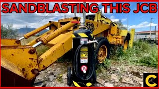 SANDBLAST YOUR HEAVY EQUIPMENT ALONE 50 Litre Air Compressor 89CFM [upl. by Konopka444]