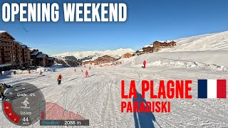 4K Skiing La Plagne Paradiski Opening Weekend  Morning Warmup France GoPro HERO11 [upl. by Elohcan]