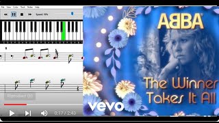 The winner takes it all  ABBA  piano tutorial con spartito [upl. by Natye]