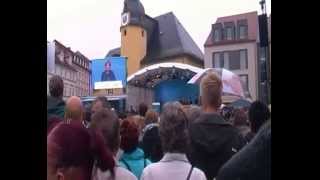 Proteste gegen Angela Merkel CDU in Apolda Thüringen 13092014 für Frieden mit Russland [upl. by Fanni784]