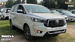 New Toyota Innova Crysta 2023 🔥 ZX  Top Model  Rs 2543L  White Colour  Walkaround Review [upl. by Brookner336]