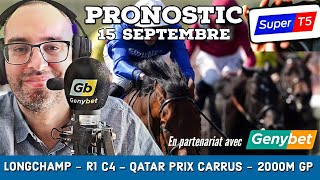 🔴 Pronostic Quinté  Super Top5 Dimanche 15 Septembre 2024 Longchamp 🔴 Prix Carrus [upl. by Ymas]