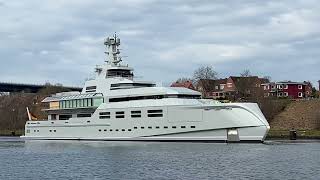 Superyacht Project 1601 LÜRSSEN 90 Meter Yacht NordOstseeKanal 1732023 [upl. by Irim924]