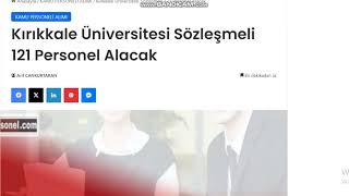 Kırıkkale Üniversitesi Sözleşmeli 121 Personel Alımı [upl. by Enelyt595]