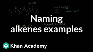 Naming alkenes examples  Alkenes and Alkynes  Organic chemistry  Khan Academy [upl. by Maisie]