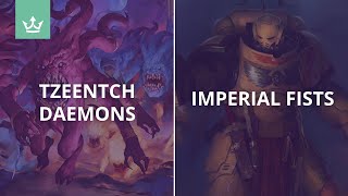 Tzeentch Daemons vs Imperial Fists  9th edition 40k battle report [upl. by Rosenkrantz576]