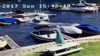 Boat Accident Caught On Cameras installed by VP Security Sunday Fun Day on Lake Hopatcong [upl. by Mandle]