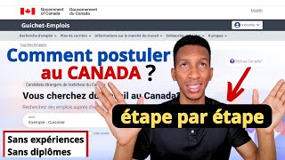 Comment postuler pour un emploi au canada  Travailler au canada sans expérience [upl. by Ria]