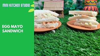 Easy Egg Mayo Sandwich Recipes  miniature cooking sandwich miniature cooking [upl. by Longtin136]