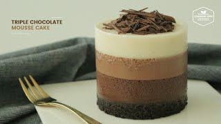 트리플 초콜릿 무스케이크 만들기  Triple Chocolate Mousse Cake Recipe  Cooking tree 쿠킹트리Cooking ASMR [upl. by Olpe778]