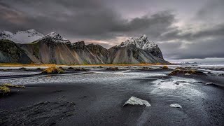 Vestrahorn Mountain amp Stokksnes Beach  Dramatic Landscapes of Southern Iceland [upl. by Horatio191]