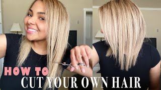 HOW TO CUT YOUR OWN HAIR AT HOME  DIY Layered Haircut Tutorial [upl. by Nepil]