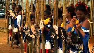 Swazi virgins dance for the King [upl. by Yelrebma]