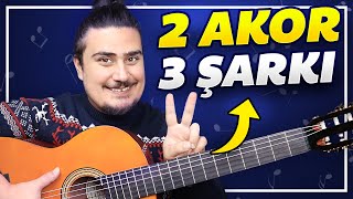 2 AKOR 3 ŞARKI Gitara Yeni Başlayanlar için Kolay Gitar Şarkıları [upl. by Atwekk]